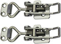 Adjustable Latch Buckle Cabinet Boxes Lever Handle Toggle Catch Latch Lock,Silver,Adjustable Range 126-148mm,2 Pcs