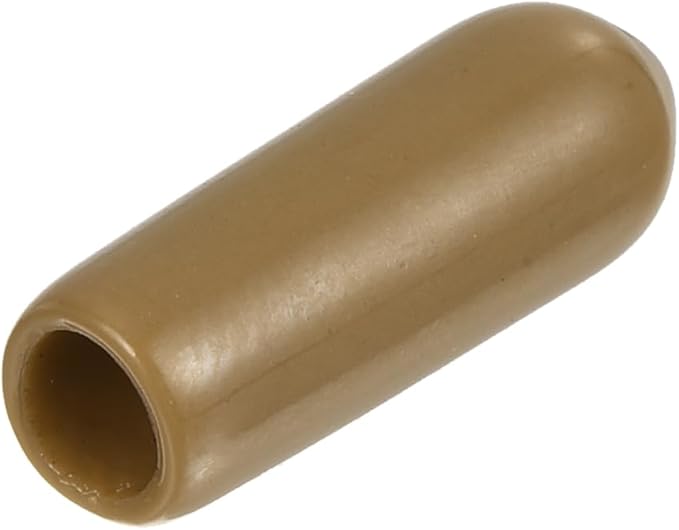 uxcell 20pcs Rubber End Caps 4mm(3/16") ID Vinyl PVC Round Tube Bolt Cap Cover Screw Thread Protectors Light Brown