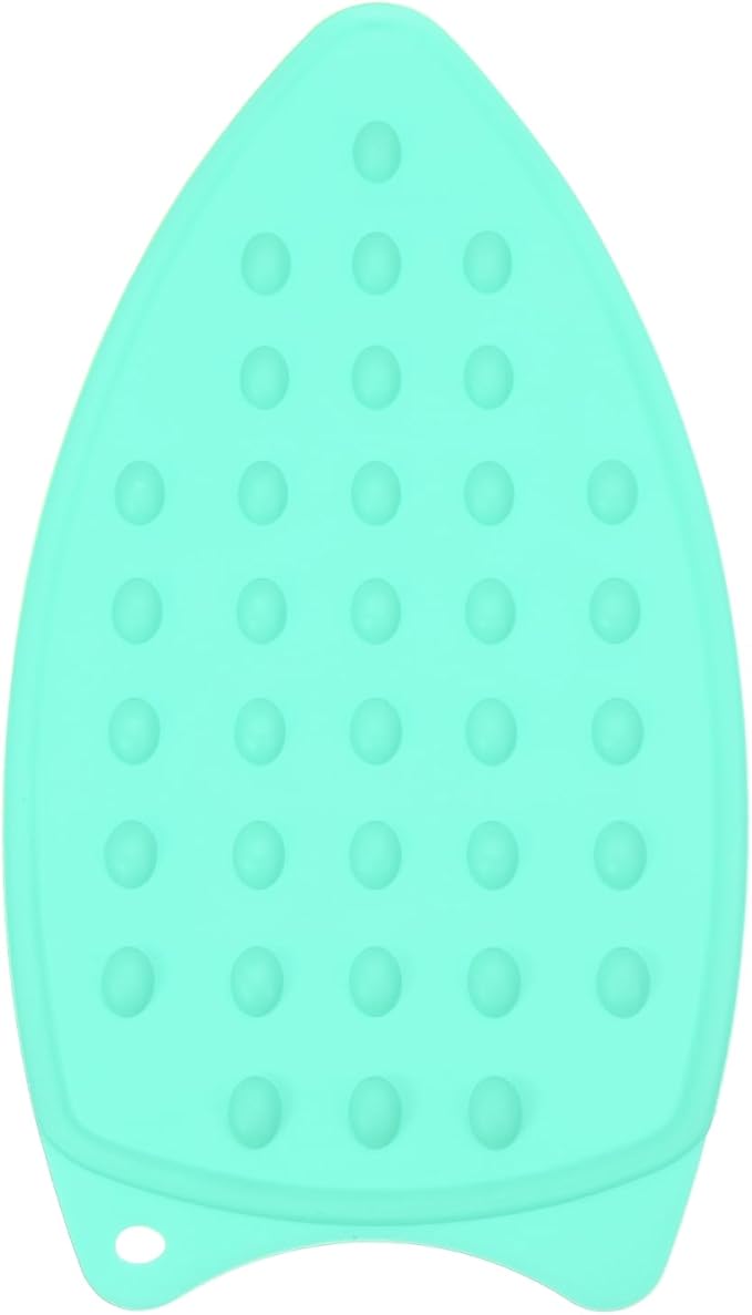 PATIKIL Silicone Iron Rest Pad, Multipurpose Hot Heat Resistant Iron Rest Plate Protective Pad for Ironing Board Hot Resistant Steamer Steam Compact Mat, Lake Blue