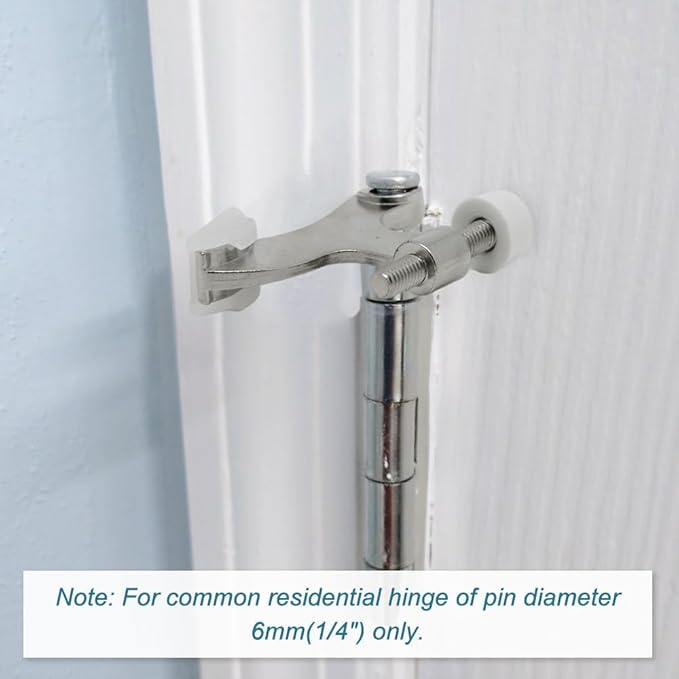 20 Pack Hinge Pin Brushed Nickel Door Stopper, Adjustable Heavy Duty Hinge Pin Door Stop with Rubber Bumper Tips