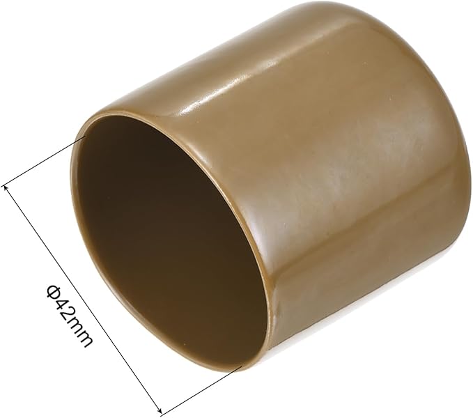 uxcell 20pcs Rubber End Caps 42mm(1 5/8") ID Vinyl PVC Round Tube Bolt Cap Cover Screw Thread Protectors Light Brown