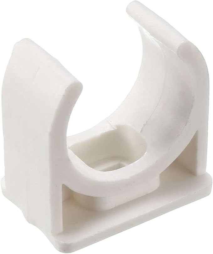 100 Pcs U-Shaped PVC Water 16mm Pipe Clamps Clips, U-Shaped Buckles Fit for 1/2" (16mm) Water Pipes and TV Trays Tubing Hose Hanger Support Pex Tubing （White 16mm）