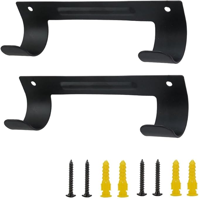 Ironing Board Hanger Wall Mount Ironing Board Holder Organizer Wall Rack for Laundry Rooms Storage Rack Hanging Shelf Hanger (Black-2 PCS)