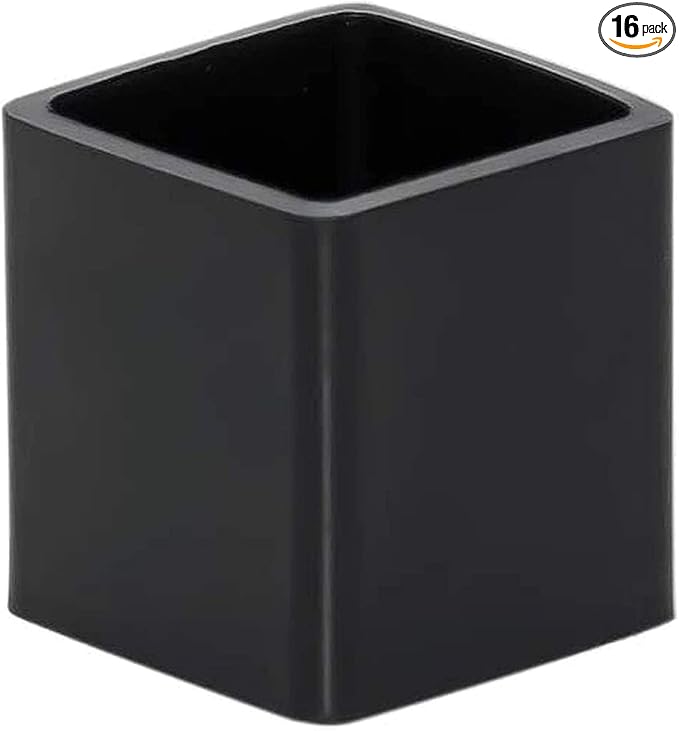 Still Awake 16 Pcs Black Square Anti-Slip Rubber Leg Tips Chair Leg Caps Furniture Floor Protectors Chair Table Bar Stool Leg Covers Furniture Leg Cube Feet 1 Inch x 1 Inch (25 x 25mm)