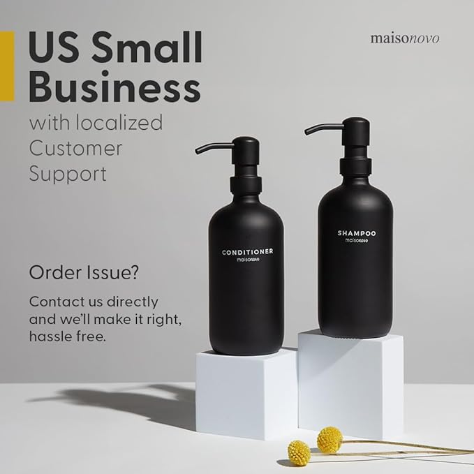 MaisoNovo Soap Dispenser 3-Piece Set | 16.9oz Clear Bottles with Gold Stainless Steel Pumps