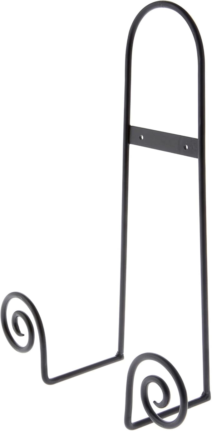 Bard's Black Wrought Iron Wall Mountable Tray or Platter Hanger, 16.25" H x 11.75" W x 4.5" D (For 16" - 30" Trays or Platters)