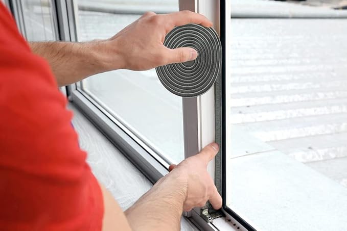 16.5FT Brush Weather Stripping, Neat Pile Self Adhesive Seal Strip for Windows and Door, Weatherstrip for Soundproofing, Windproof, Dustproof, Stronger Stickiness, 0.35'' Wide x 0.35'' Thick, Grey