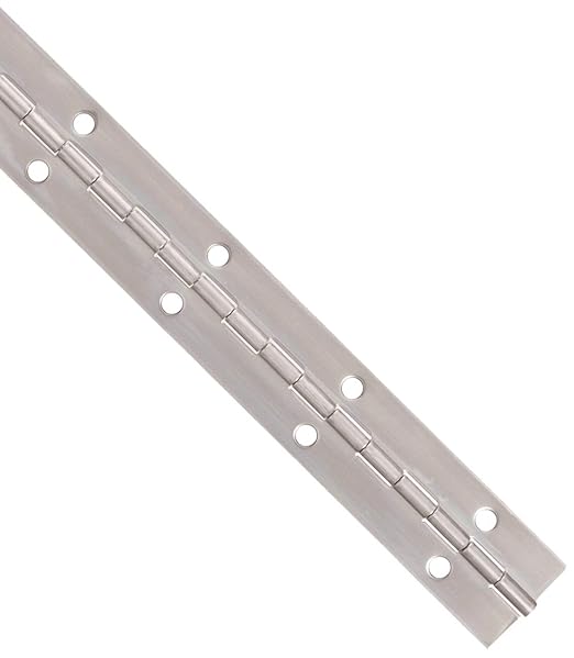 Stainless Steel Continuous Hinge with Hole, Bright Annealed Finish (3 Feet, 1-1/16 Inches)