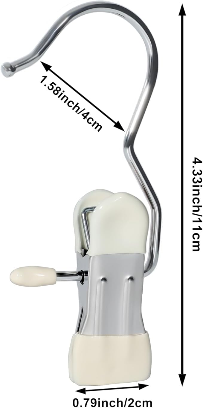 15/30Pcs Upgrade Double Head Clamp Dipped Clothespin for Laundry Hooks with Clips, Boot Holder, Hanging Clips, Portable Multifunctional Hangers Single Clip Space Saving for Jeans, Hats (30, White)