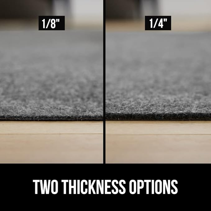 GORILLA GRIP Felt and Natural Rubber Stay in Place Slip Resistant Rug Pad, 1/4in Thick, 8x2 FT, Protective Padding Under Area Rugs, Cushioned Gripper Pads, Carpet Runners, Hardwood Floors Protection