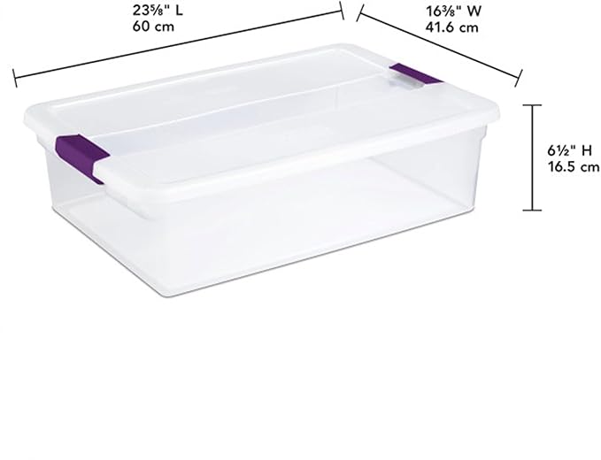 Sterilite 24-Pack ClearView Latch Box, Stackable Storage Organizer Bins for Home, 32 Quart