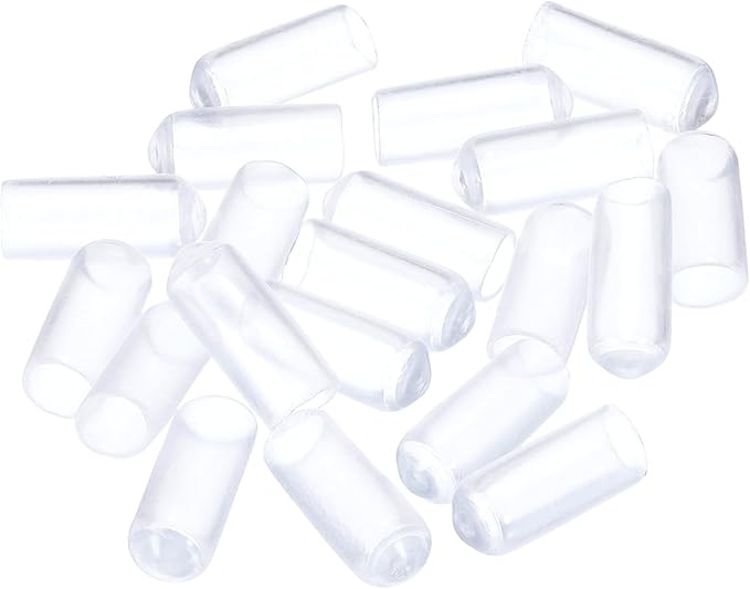 uxcell 20pcs Rubber End Caps 6mm(1/4") ID Vinyl PVC Round Tube Bolt Cap Cover Screw Thread Protectors Clear