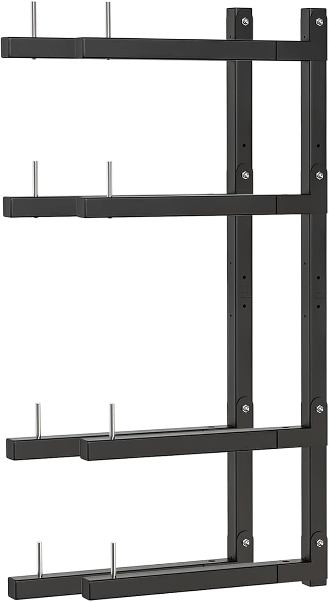 Lumber Storage Rack, Upgrade Cantilever Folding Lumber Rack Wall Mount, Metal 8 Level 32 Inch Plywood Scrap Wood Storage Rack