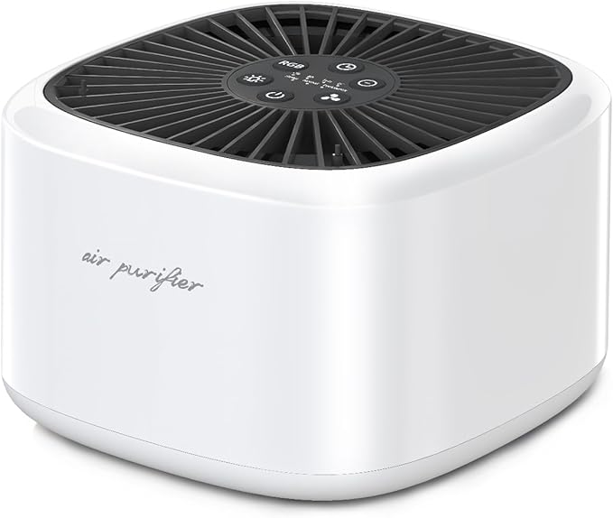 BeOkay Air Purifier Negative Oxygen Ion for Home HEPA Filter 5 Layers Filtration 3 Fan Modes Purifiers Ultra Quiet 20dB Sleep Mode 12 Color Lights 10 Brightness 3 Timers Adjustable for Bedroom Office