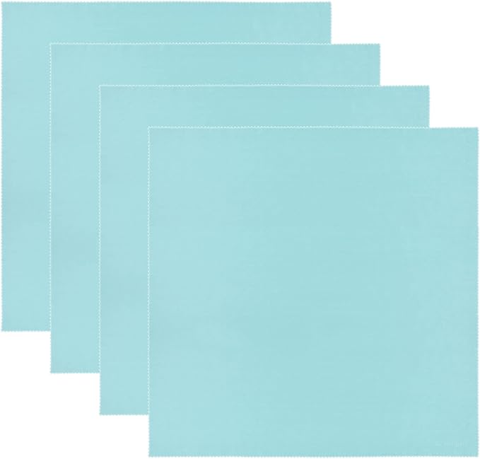 Wisdompro Extra Large 4-Pack Microfiber Cleaning Cloth For Laptop, LCD TV, Computer Screen, Monitor, Tablet, Camera Lens, Glass, Lenses, Phone, iPhone, iPad, other Delicate Surface - Mint (16x16 Inch)
