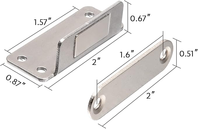 Mousike Cabinet Magnets Mousike Adhesive Strong Magnetic Door Catch Stainless Steel Kitchen Magnetic Latch Used to Close Cupboard Cabinet Closet Door Drawer(Silver 12Pack)