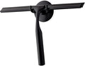 Ettori Shower Squeegee for Glass Doors, Squeegee for Shower Glass Door, Window and Car Glass, Mirrors - All-Purpose Stainless Steel Squeegee, 10 Inches and Black