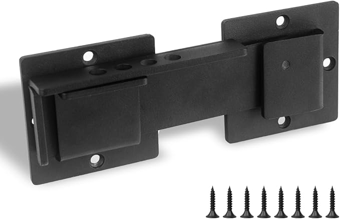 7.5'' Flip Gate Latch Lock with Padlock Hole 4mm Heave Duty Carbon Steel Adjustable Barn Door Lock Safety Gate Hardware for Ourdoor Wooden Fence, Cabinet, Shed, Sliding Doors