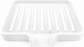 Happitasa Silicone Soap Dish Tray and Sponge Holder with Drain Chute, Pack of 2 | Bathroom and Kitchen Sink Organizer Caddy (White, 5.2"x4", 7.2 Ounces)