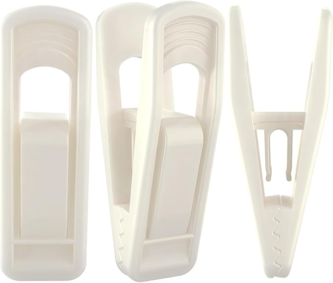 Hanger Clips Perfect for Velvet Hangers (Beige, 20 PCS), Strong Plastic Clips Pant Skirt Hanger Clips for Beige Flocking Felt Hangers