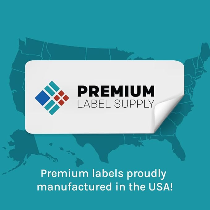 Premium Label Supply Bright Neon Color Fluorescent Sticker Labels - 1.5" x 1.5" Square Labels - (Fluorescent Orange, 2,400 Labels)