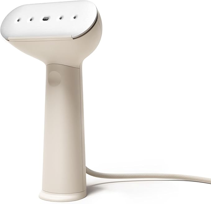 Steamery Handheld Clothes Steamer Cirrus 3, 1200W, US Plug, Heated Ironing Plate, Fast Heat Up, Garment Wrinkle Remover, Beige