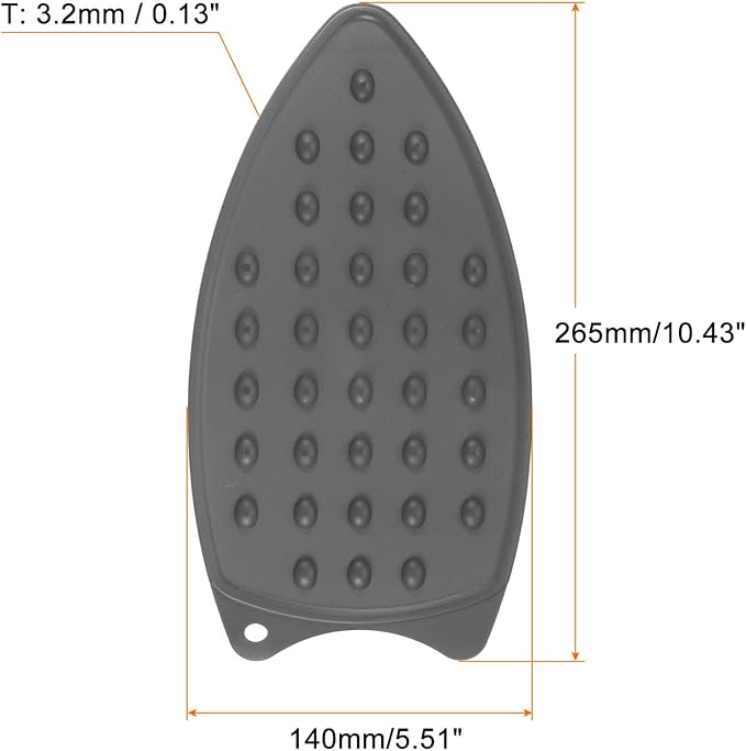 HARFINGTON Silicone Iron Rest Pad, Multipurpose Iron Hot Resistant Mat Iron Rest Plate for Ironing Board Hot Heat Resistant Steam Compact Mat, Grey
