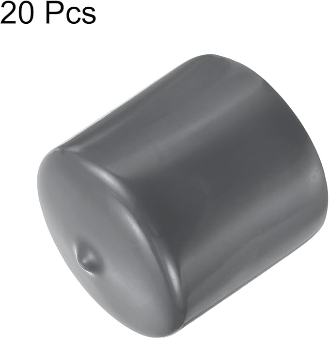 uxcell 20pcs Rubber End Caps 36mm ID Vinyl Round Tube Bolt Cap Cover Thread Protectors Dark Grey