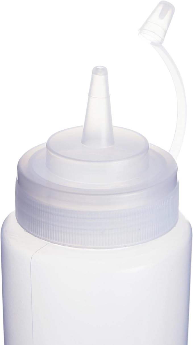 Stockroom Plus Condiment Squeeze Bottles - 24 oz, Clear, 6-Pack - Plastic Squeeze Bottle Set for Sauces & Condiments with Squirt Caps - Leak-Proof Reusable Sauce Containers