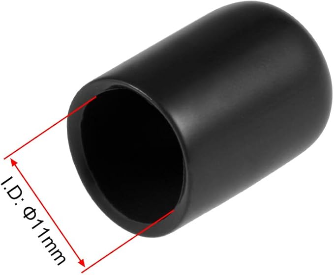 uxcell 20pcs Rubber End Caps 11mm ID Vinyl Round Tube Bolt Cap Cover Thread Protectors Black