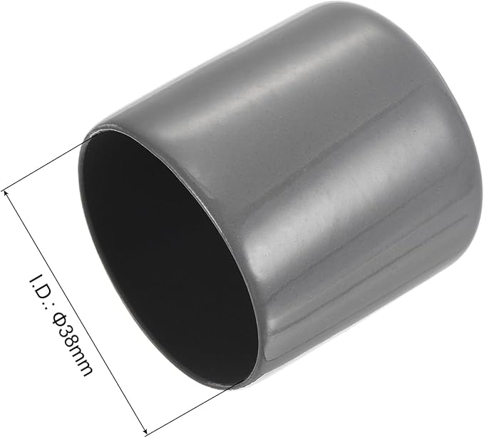 uxcell 20pcs Rubber End Caps 38mm ID Vinyl Cap Cover Screw Protectors Dark Grey