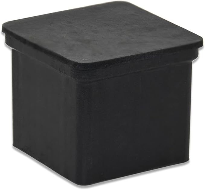 Flyshop Heavy Duty Non-Slip Rubber Leg Tips Floor Protectors Square Chair Leg Caps 25mm x 25mm (1" x 1") 20pcs Black
