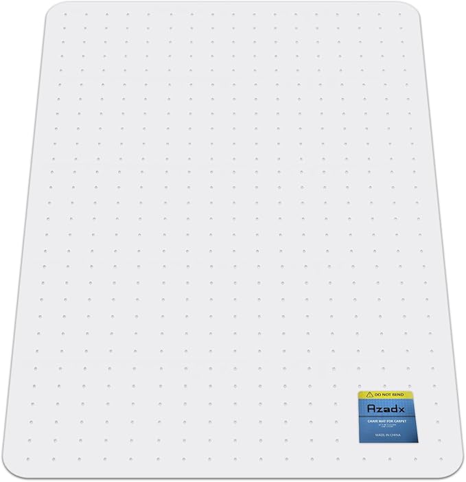 Azadx Heavy Duty Office Chair Mat for Carpet 51" x 63" Hard Material Chair Mat for Carpeted Floor Non-Slip Carpet Protector for Office Easy Glide Desk Floor Mat for Office Chair on Carpets 2 Pack