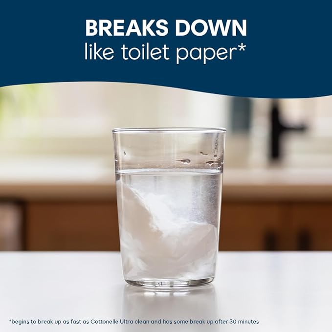 Cottonelle GentlePlus Flushable Wet Wipes with Aloe & Vitamin E, 2 Refill Packs, 168 Wipes Per Pack (336 Total), Packaging May Vary