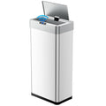 TLSUNNY 13.2 Gallon Motion Sensor Trash Can,Touchless Automatic Garbage Can,Brushed Stainless Steel Smart Bin,with Bag Holder,Soft Close Lid,for Kitchen,Office,RV,Bedroom,Living Room (Silver, 50L)