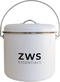 White Stainless Steel Compost Bin | 6.5L Odor-Free Kitchen Countertop Food Scrap Pail with Charcoal Filter | Compact Zero Waste Solution for Home and Apartment Kitchens