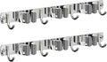 2 Pack Mop and Broom Holder Wall Mount, Non-slip Broom Hanger, Heavy Duty Mop Broom Organizer for Kitchen Garden Garage Laundry Room Wall Decor Organization and Storage Silver 3R4H