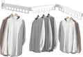 Clothes Drying Rack - Laundry Space Saver Wall Mounted, Retractable, Collapsible(Tri-Fold), White Color Rack Clothing (with Screws)