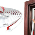 White Rubber Weather Stripping Door Seal Strip, D Shape Door Rubber Weather Seal Strip, SelfAdhesive Door Weatherstripping Soundproofing Door Sealing Strip for Windows (40 feet, White)