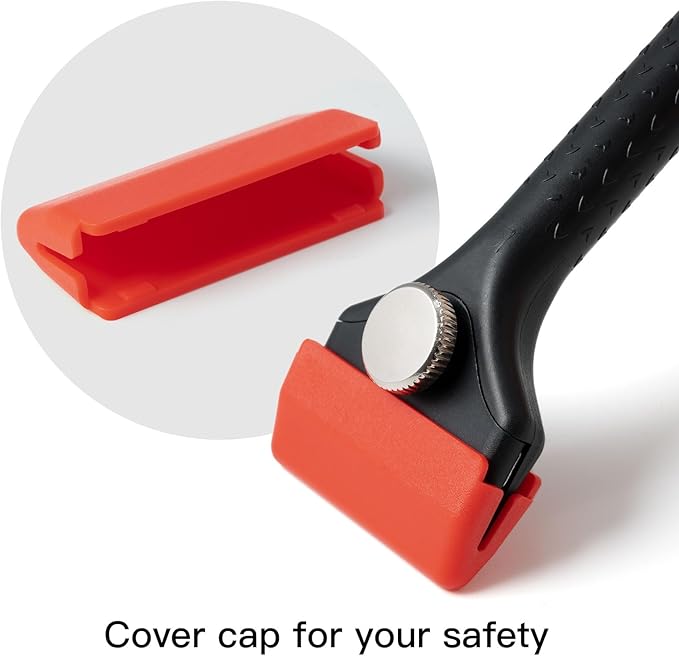 NEWISHTOOL Long Handle Scraper Tool Kit includes 2 Pcs Razor Blade Scraper and 20 PCS 1.5 inch Metal Razor Blades, Long Reach Sturdy Scraper Tool for Glue Residue Label Sticker Removal Oven Cleaning