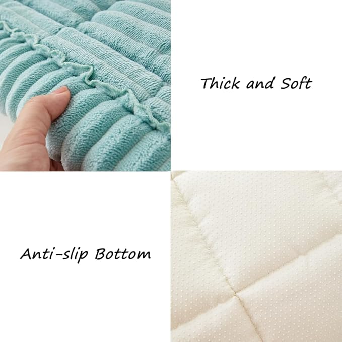 Couch Cover for Dogs Washable, Fuzzy Pet Couch Covers for 3 Cushion Sofa Pet Friendly, Non Slip Sofa Cover (Blue, 27.6" x 82.7"/70 x 210cm)