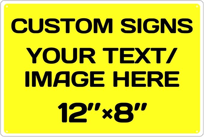 Personalized Aluminum Metal Signs - Weatherproof, Custom Text & Picture, Multiple Sizes, Ideal for Hazards, Gardens, Doors & Businesses