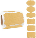 Kraft Labels Stickers, 250 PCS 3" x 2" Fancy Shape Stickers Labels for Storage Box or Food Jars Holiday Present Stickers Christmas Gift Tags Stickers