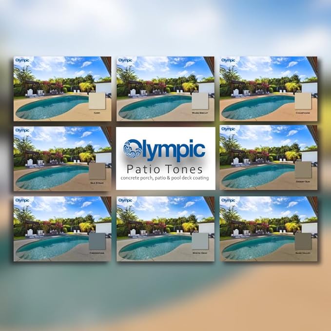 Olympic Patio Tones - Desert Sun - 1 Gallon - Non-slip acrylic deck and patio coating, concrete restorer.