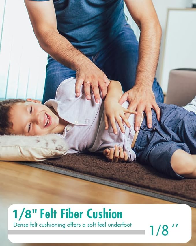 Non Slip Rug Pad Gripper - 7x9 Feet 1/8” Extra Thick Felt Under Rug for Area Rugs and Hardwood Floors,Super Cushioned Non Skid Carpet Padding
