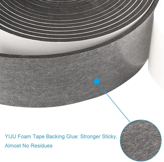 High Density Foam Tape,2 Inch Wide x 1/8 Inch Thick Door Insulation Tape,Adhesive Weather Stripping for Doors Window,Foam Seal Proofing Tape,33 Feet Long