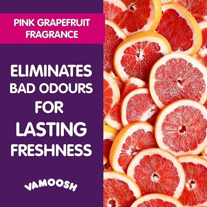 Vamoosh 6-in-1 Washing Machine Cleaner | Dissolves Pet Hair | Prevents Blockage | Grapefruit Scent | Removes Limescale | Deep Clean | Eliminates Odor | Descales | 150g (Pack of 6)