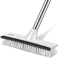 SetSail Floor Scrub Brush with 51-Inch Long Adjustable Handle 2 in 1 Scrape Brush Stiff Bristle Floor Scrubber for Cleaning Shower Bathroom Garage Kitchen Wall Deck Tub Tile