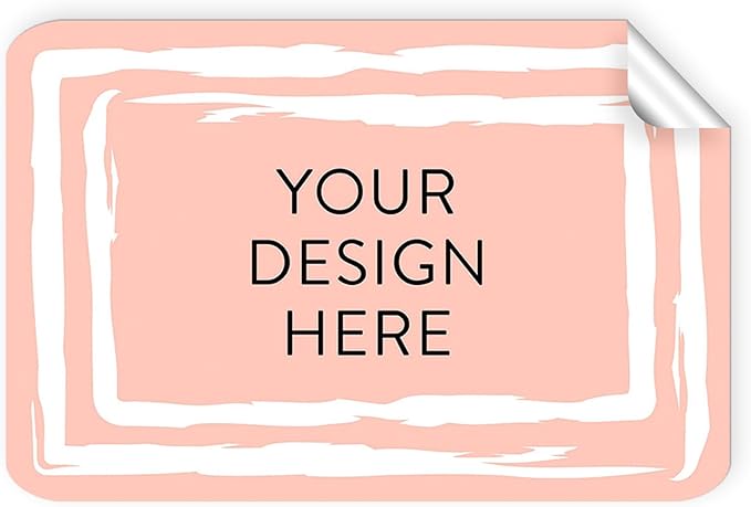 100 Custom Vinyl Stickers - Upload Your own Image, Text, Design, Logo - Personalized Logo Labels for Handmade, Packaging, Bottle, Jars, Candle, Brand Stickers (Peach, 4x2)