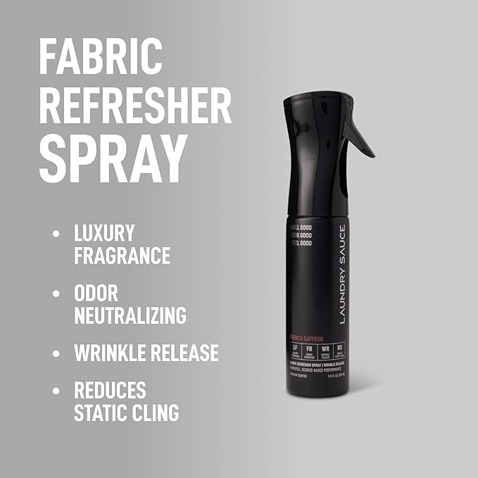 Laundry Sauce Fabric Refresher Spray French Saffron, Odor-Fighting Fabric Refresher, Fragrance and Laundry Scent, 9.8 fl oz